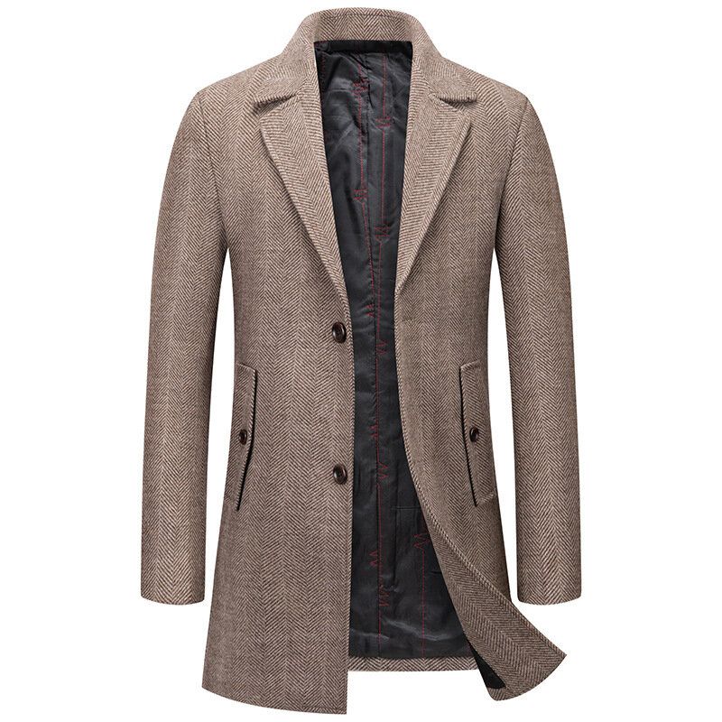 Men's Suit Collar Woolen Coat Jacket